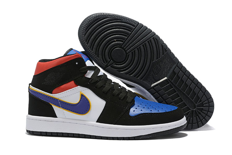 2019 Air Jordan 1 Retro Black Blue Red White Shoes